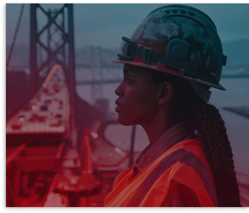 Engineer at construction site